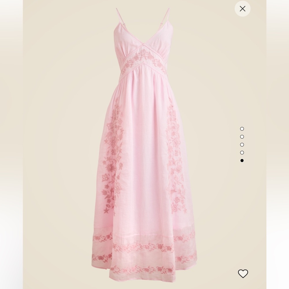J Crew Embroidered Midi Dress in Iced Strawberry